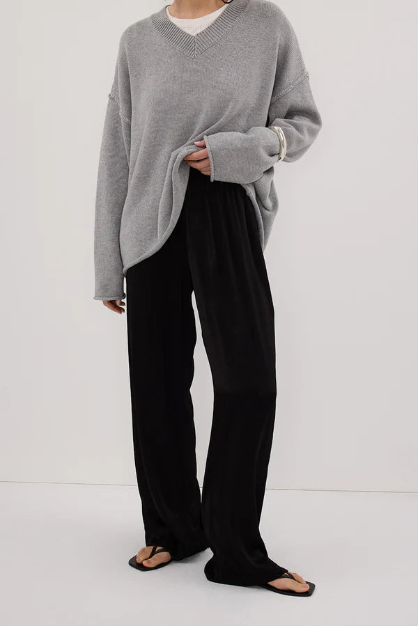 MONICA BLACK SATIN PANT