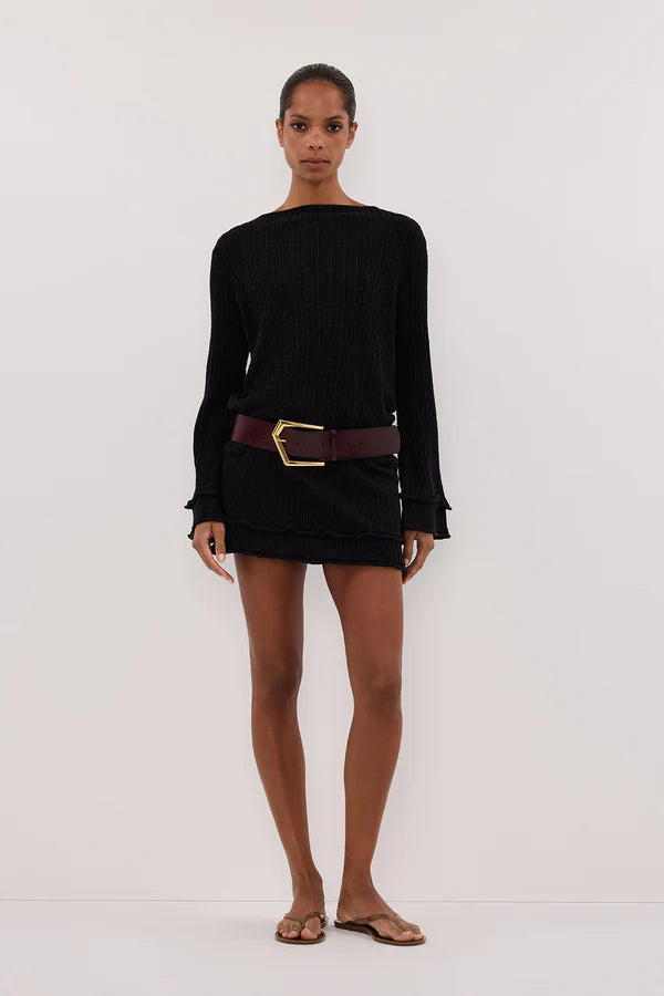 MAX BLACK KNIT MINI DRESS