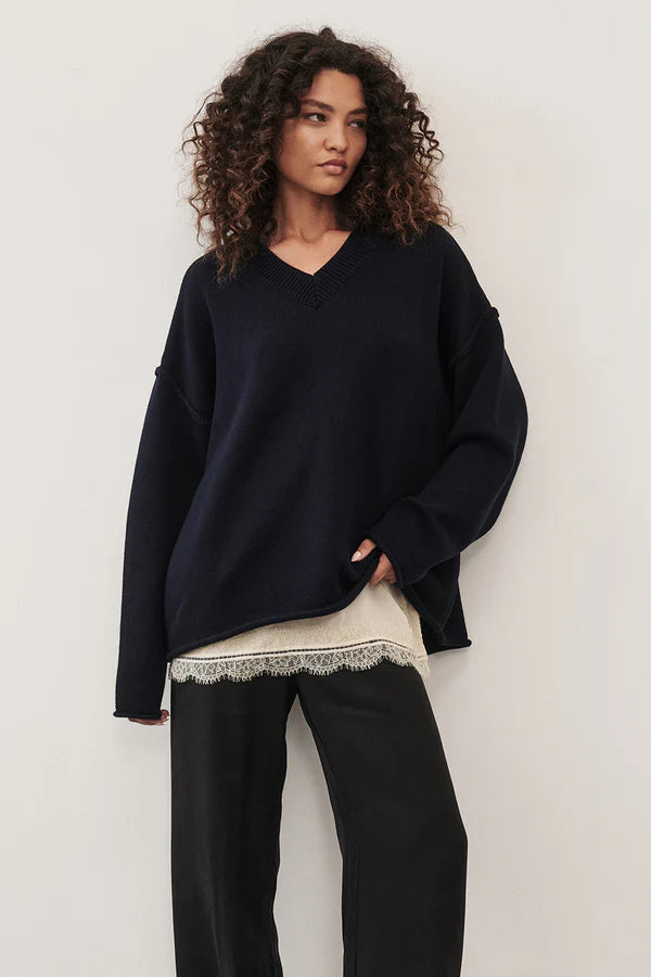 INK V NECK KNIT JUMPER