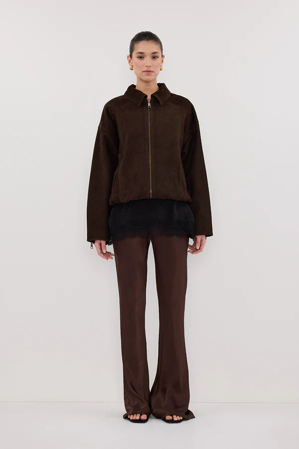 NIKKI BITTER CHOC SATIN BIAS PANT