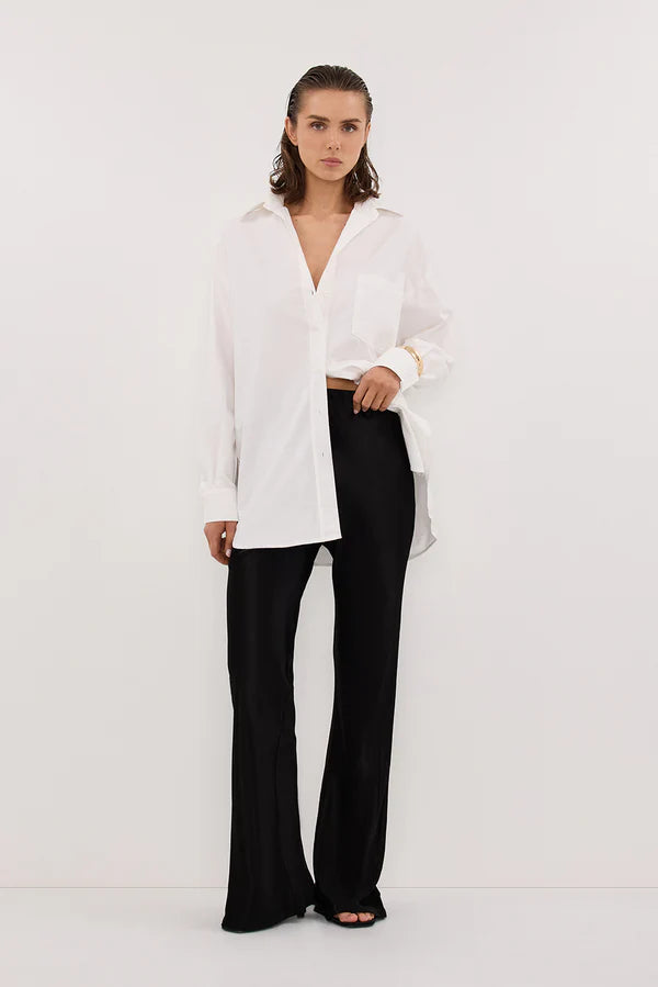 BLACK SATIN BIAS PANT